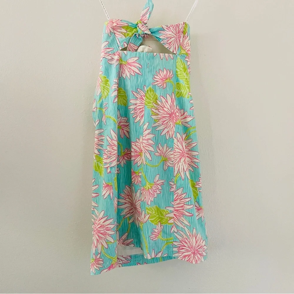 Lilly Pulitzer Franco Surf Blue All Dahled Strapless Dress - Picture 4 of 5